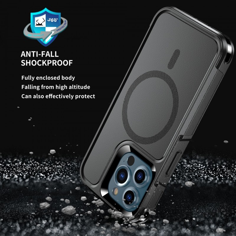 Shockproof Rugged Phone Case with Magesafe Magnetic Adsorption